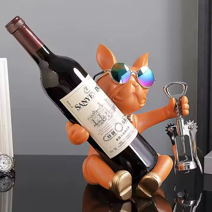 Bulldog Wine Statue