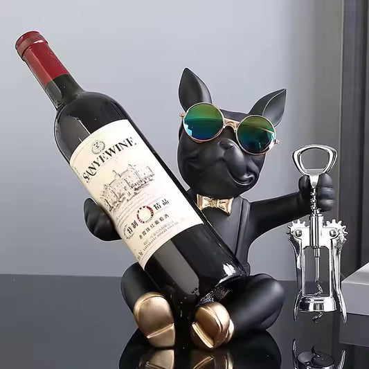 Bulldog Wine Statue